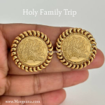 Holy Family Gold Earrings
