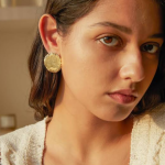 Holy Family Gold Earrings