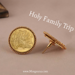 Holy Family Gold Earrings